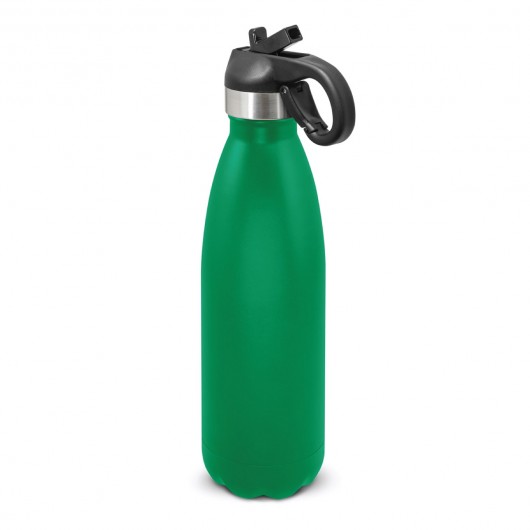 Flip Lid Powder Coated Vacuum Bottles kelly green